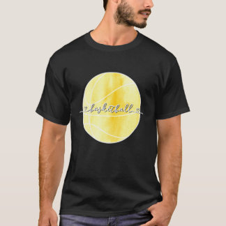 Liebe Basketball Aquarellfarbe Gelb T-Shirt