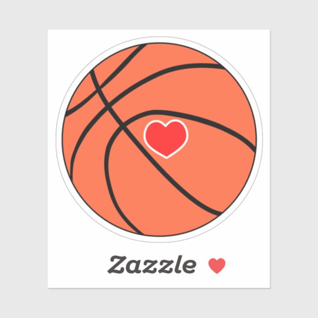 Liebe Basketball Aufkleber (Blatt)