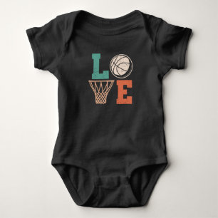 Liebe Basketball Basketball-Design Baby Strampler