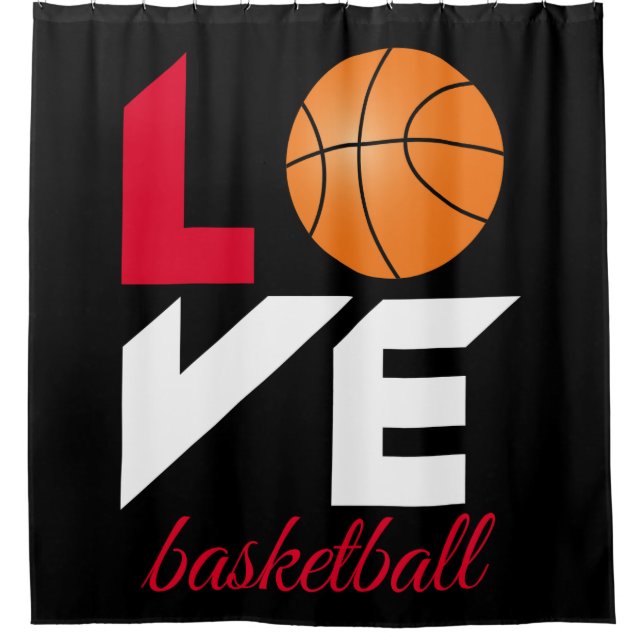 Liebe Basketball Duschvorhang (Vorderseite)
