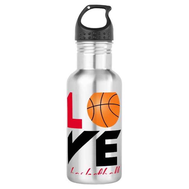 Liebe Basketball Edelstahlflasche (Vorderseite)
