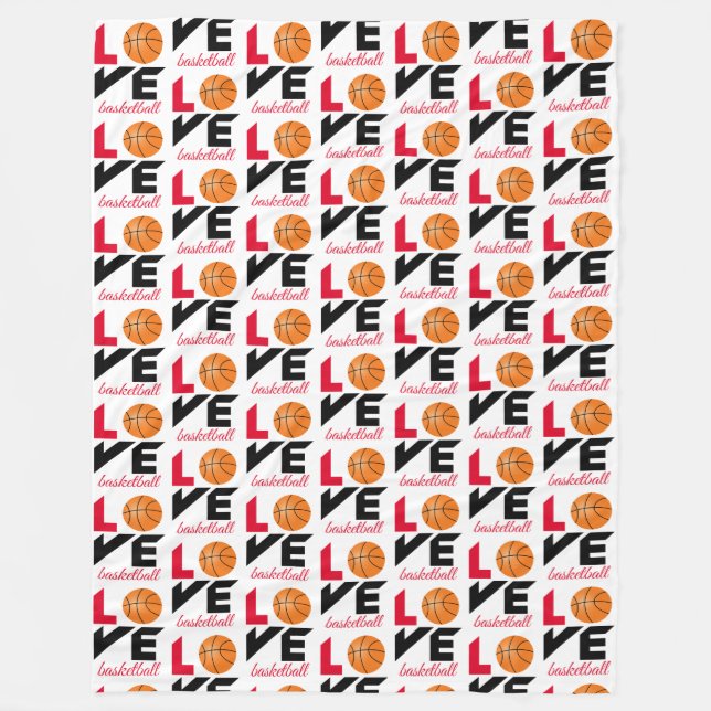 Liebe Basketball Fleecedecke (Vorderseite)