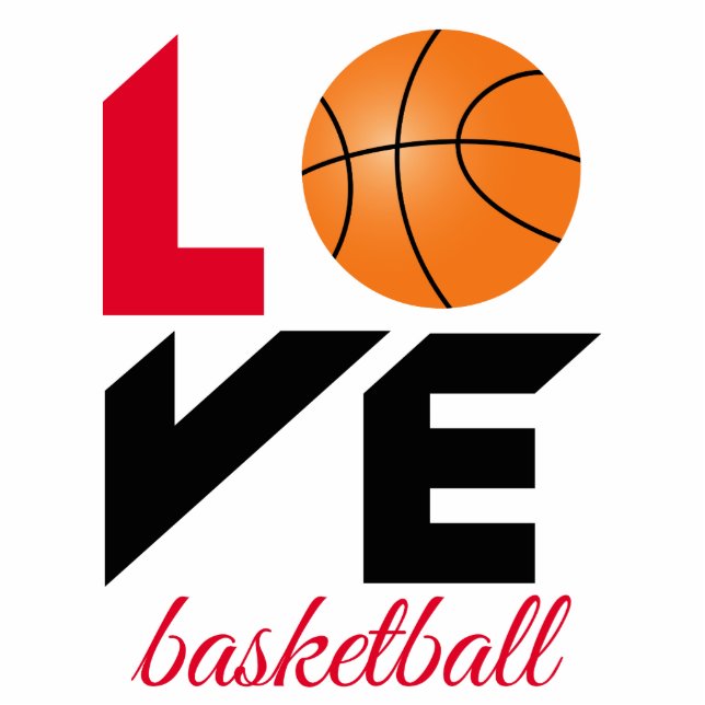 Liebe Basketball Freistehende Fotoskulptur (Vorne)