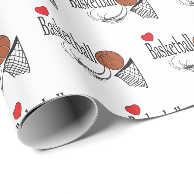 Liebe-Basketball Geschenkpapier (Rolleneckpunkt)