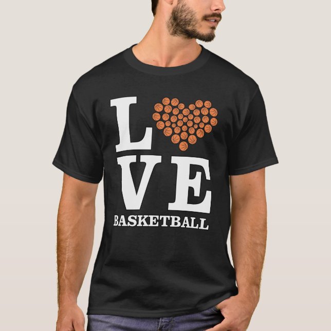 Liebe Basketball - Herz von Ballen T-Shirt (Vorderseite)