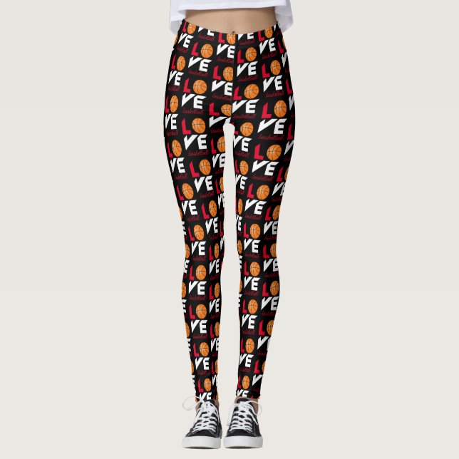 Liebe Basketball Leggings (Vorderseite)