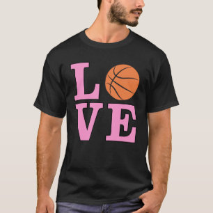 Liebe Basketball - Rosa Text T-Shirt