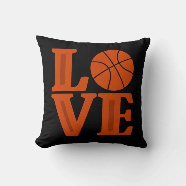 Liebe Basketball Sport Spaß werfen Kissen (Vorderseite)