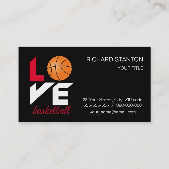 Liebe Basketball Visitenkarte (Vorderseite)