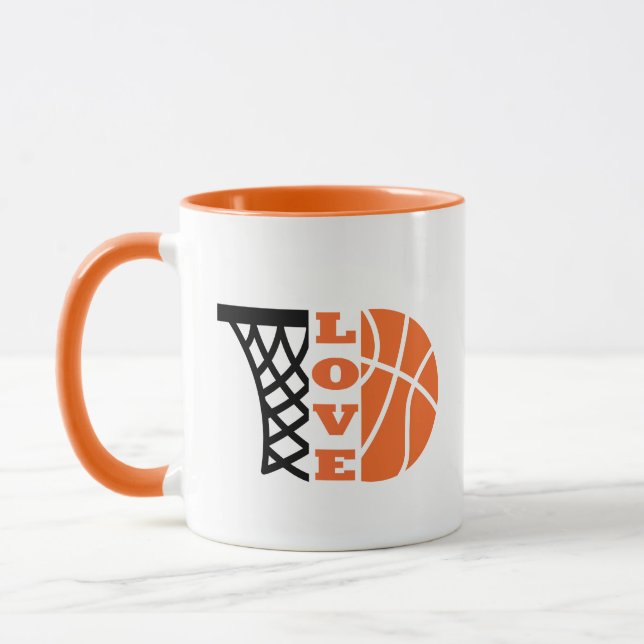 Liebe Basketballkorb Tasse (Links)