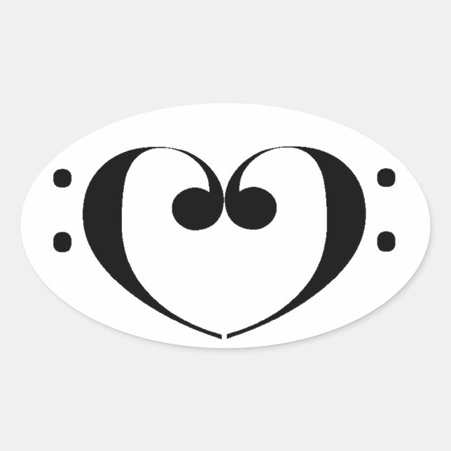 Liebe Bass Ovaler Aufkleber (Vorderseite)