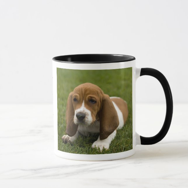 Liebe Basset Hoppy Ringer Kaffee Tasse (Rechts)