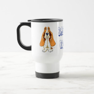 Liebe Basset Hound Welpe Hund Blau Reisebecher