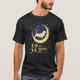 Liebe Basset Hound zum Mond T-Shirt