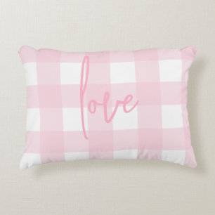 Liebe Bauernhof Chic Pink und White Buffalo Karo Dekokissen