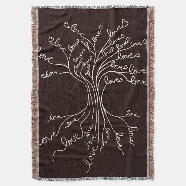 Liebe Baum des Lebens Natur braune Herzen Niedlich Decke (Vorderseite Vertikal)