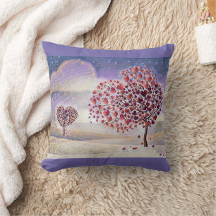 Liebe Baum mit Herz Wasserfarbe Kissen