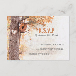 Liebe Baum rustikale Hochzeitskarten RSVP Karte