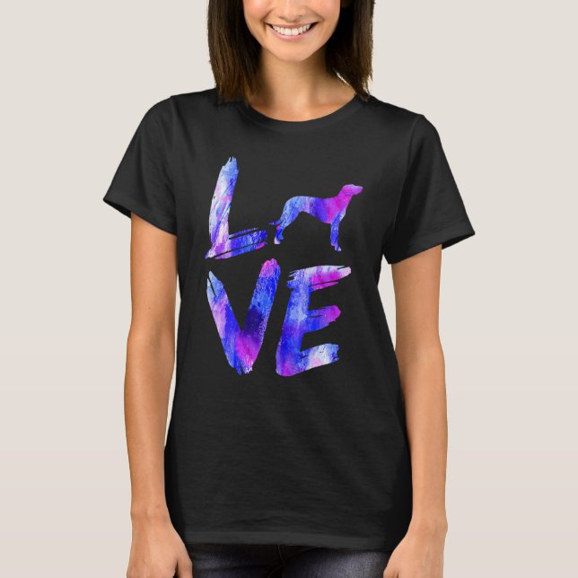 Liebe Bayerischer Berggipfel Wasserfarbe Blau T-Shirt (Vorderseite)