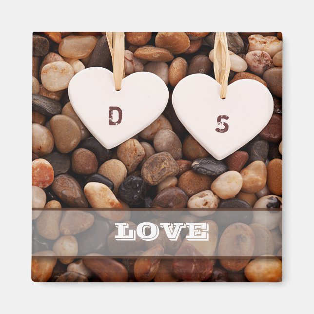 Liebe. Beach Theme Custom Monogrammgeschenk Magnet (Vorne)