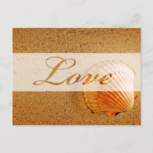 Liebe Beach Wedding Thema Save the Date Ankündigungspostkarte (Vorderseite)