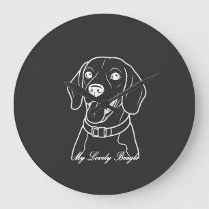 Liebe Beagle Große Wanduhr