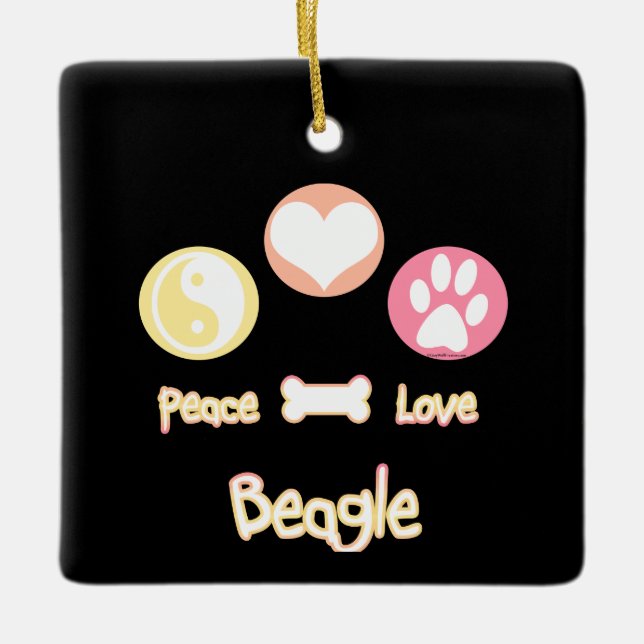 Liebe Beagle Keramikornament (Vorderseite)