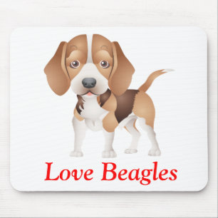 Liebe Beagle Welpen-Hund-Cartoon-Maus-Pad Mousepad