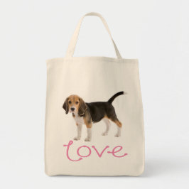 Liebe Beagle Welpen Hund Leinwand Tasche