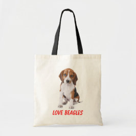 Liebe Beagle Welpen Hund Leinwand Tasche