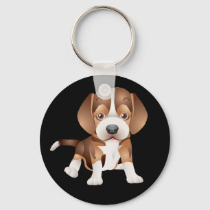 Liebe Beagle Welpen-Hund-Schwarze Schlüsselkette Schlüsselanhänger