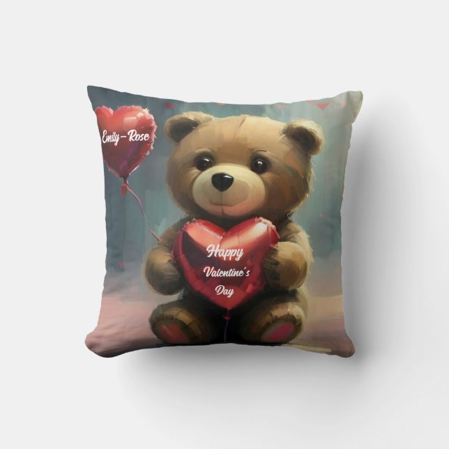 Liebe Bear: Personalisierter Valentinstag Kissen (Vorderseite)