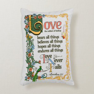 Liebe Bears Alle Dinge Versage nie Bibel Verse Ged Dekokissen