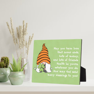 Liebe beendet nie irisches Segen Tabletop Fotoplatte