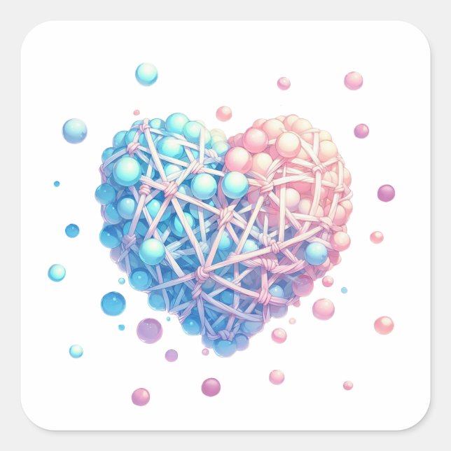 Liebe beert alles quadratischer aufkleber (Vorderseite)