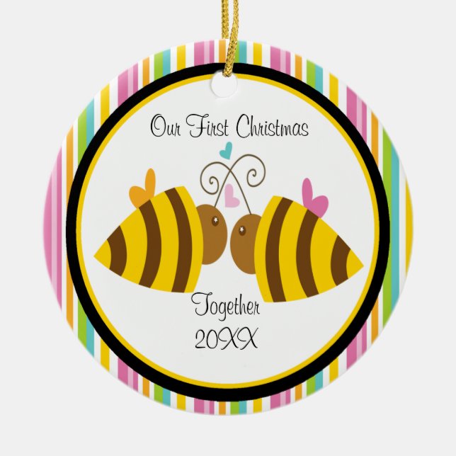 Liebe Bees Couple Christmas Ornament (Vorne)