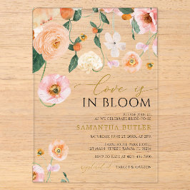 Liebe befindet sich im Brautparty Bloom Poppies Bl Acryleinladungen