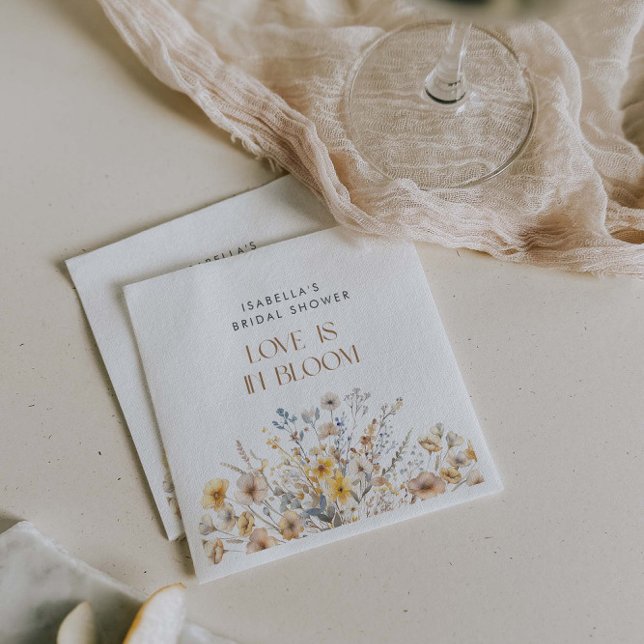 Liebe befindet sich im Brautparty der Wildblume Serviette (Von Creator hochgeladen)