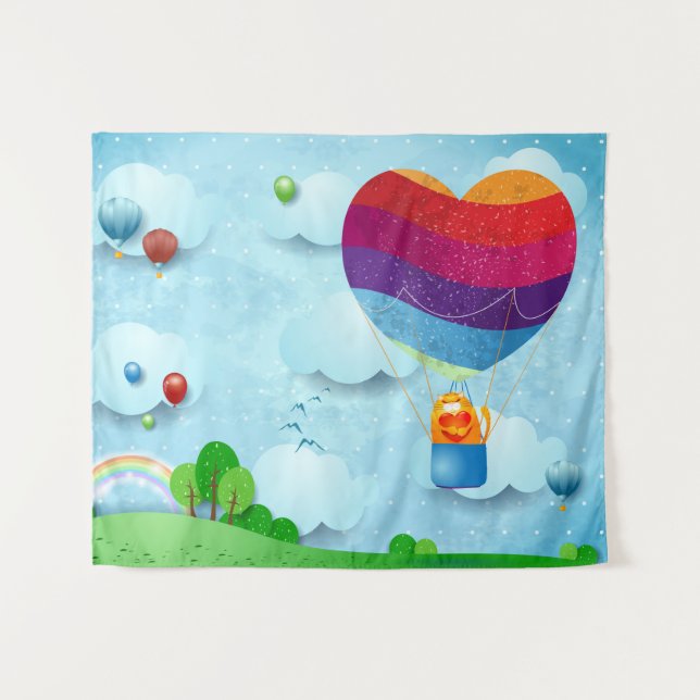 Liebe befindet sich im Luftkissenbereich Wandteppich (Vorderseite (Horizontal))