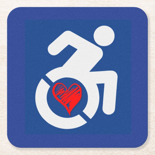 Liebe behindert rechteckiger pappuntersetzer (Vorderseite)