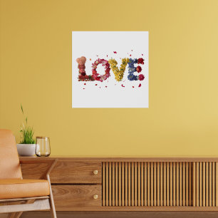 Liebe bei Blume Poster