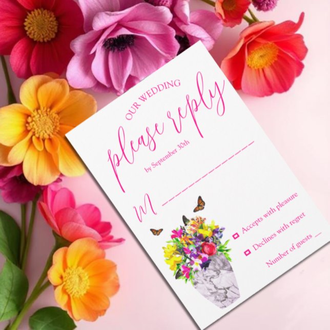 Liebe bei Blumenhochzeiten RSVP Karte (Von Creator hochgeladen)