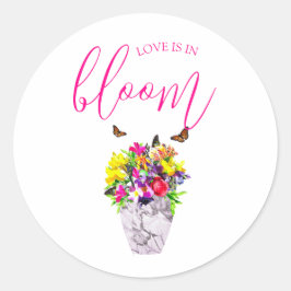 Liebe bei Blumenhochzeiten Runder Aufkleber