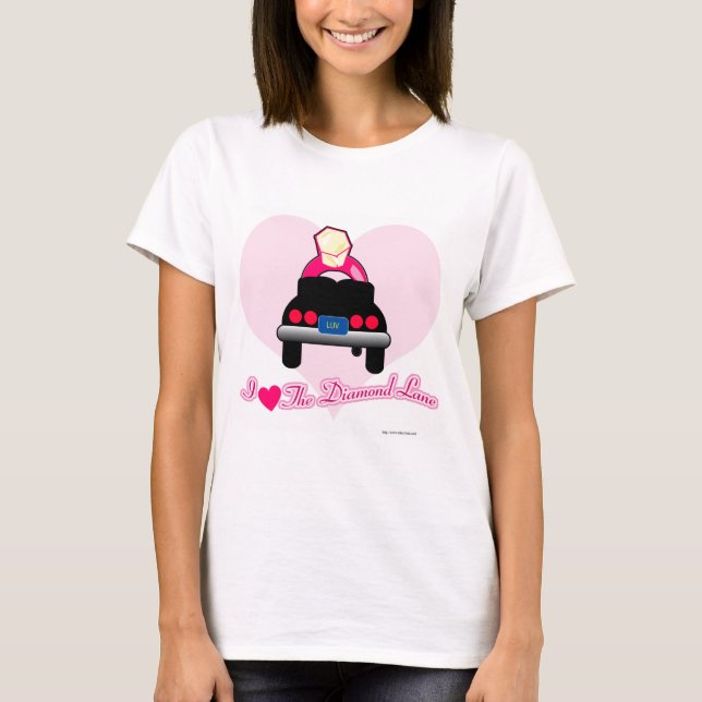 Liebe bei der Diamond Lane Bridal Slogan Wedding T-Shirt (Vorderseite)