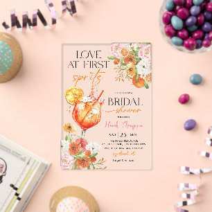 Liebe bei der ersten Spritz Bridal Dusche Einladun Acryleinladungen