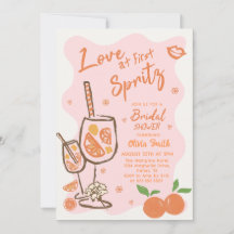 Liebe bei der ersten Spritz Bridal Dusche Einladun