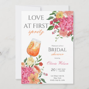 Liebe bei der ersten Spritz Bridal Dusche Einladun Einladung