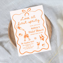 Liebe bei der ersten Spritz Bridal Dusche Einladun