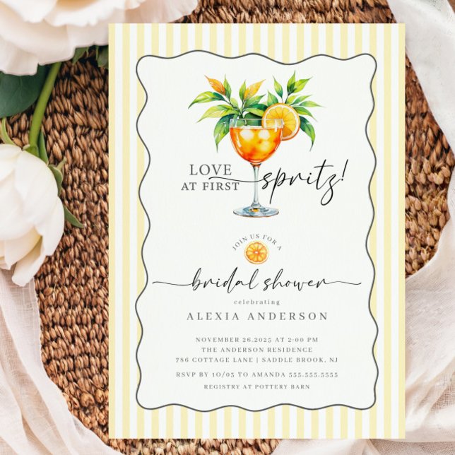 Liebe bei der ersten Spritz Bridal Dusche Einladun Einladung (Von Creator hochgeladen)