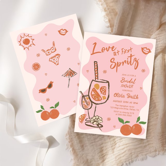 Liebe bei der ersten Spritz Bridal Dusche Einladun Einladung (Von Creator hochgeladen)